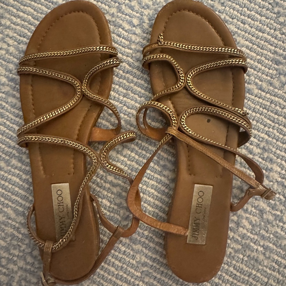 Damaged Jimmy Choo Brown Sandals